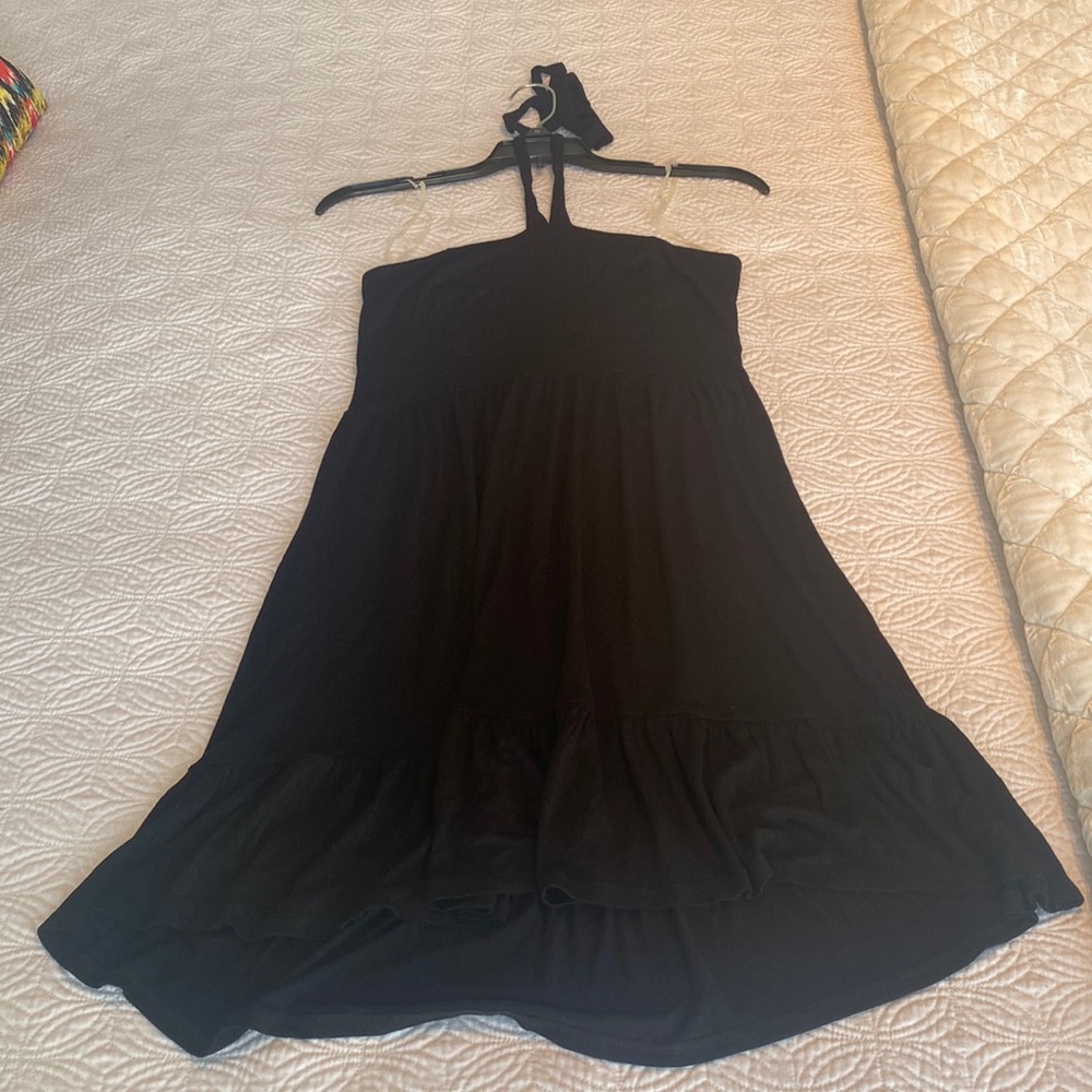 Little Black Halter Tie Neck Fit & Flare Dress